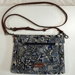 Blue Steel Floral Artist Circle Crossbody Bag